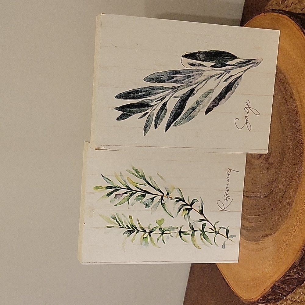 Small Wooden Herb Decor